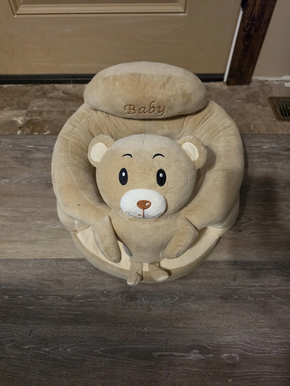 Plush Baby Bear Nursery Seat - Cream Beige